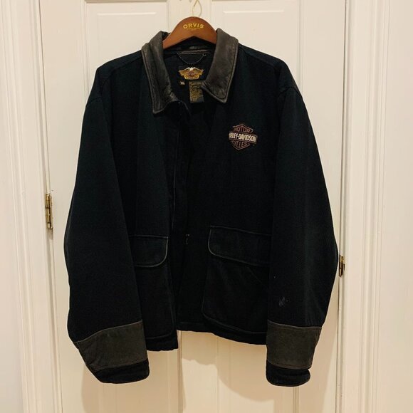 Harley-Davidson Other - Vintage 90s Harley Davidson Chore Jacket Black Size XL Biker